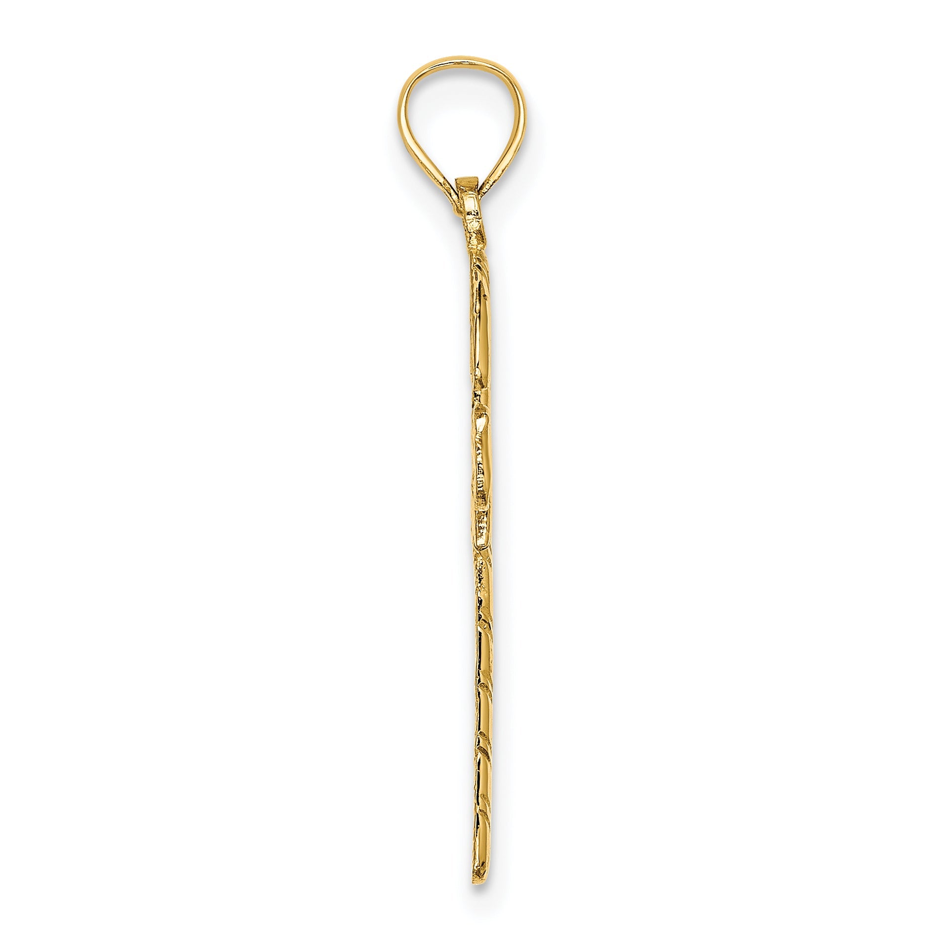10K Gelbgold 10K Massiv Poliert Candy Cane Anhänger