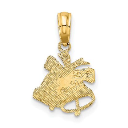 10K Gelbgold 10K Poliert Weihnachten Bells Anhänger