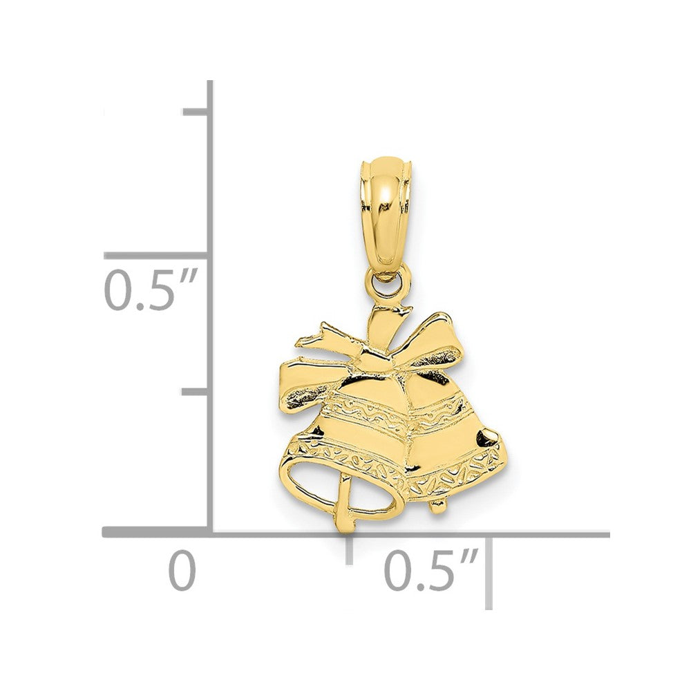 10K Gelbgold 10K Poliert Weihnachten Bells Anhänger