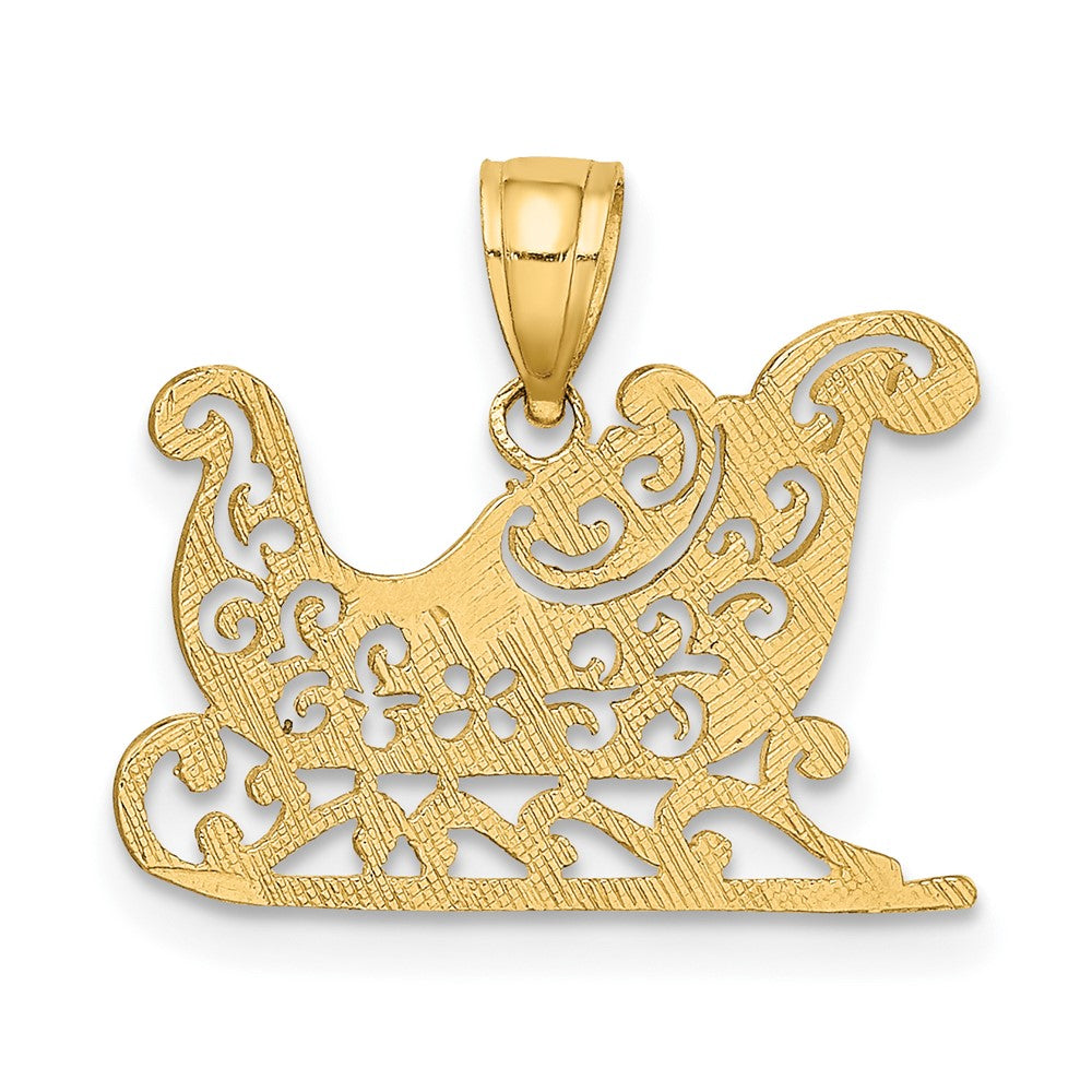 10K Gelbgold 10K Poliert Sleigh Anhänger