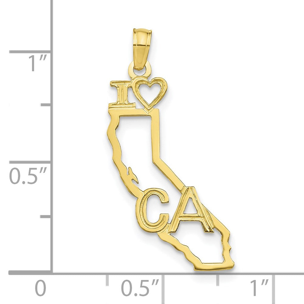 10K Gelbgold 10K Massiv California State Anhänger