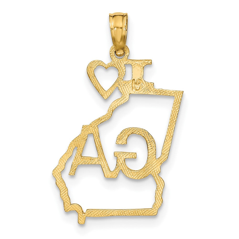 10K Gelbgold 10K Massiv Georgia State Anhänger