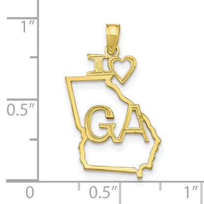 10K Gelbgold 10K Massiv Georgia State Anhänger