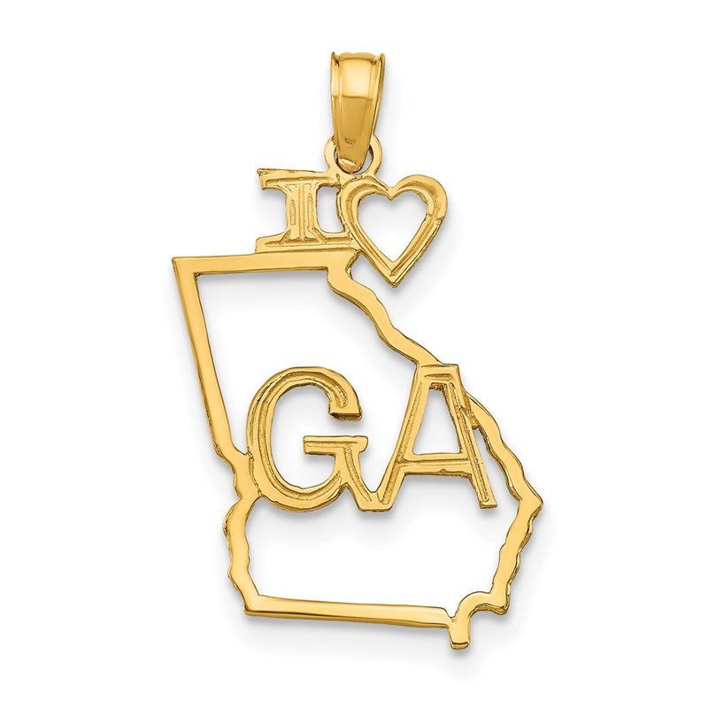 10K Gelbgold 10K Massiv Georgia State Anhänger