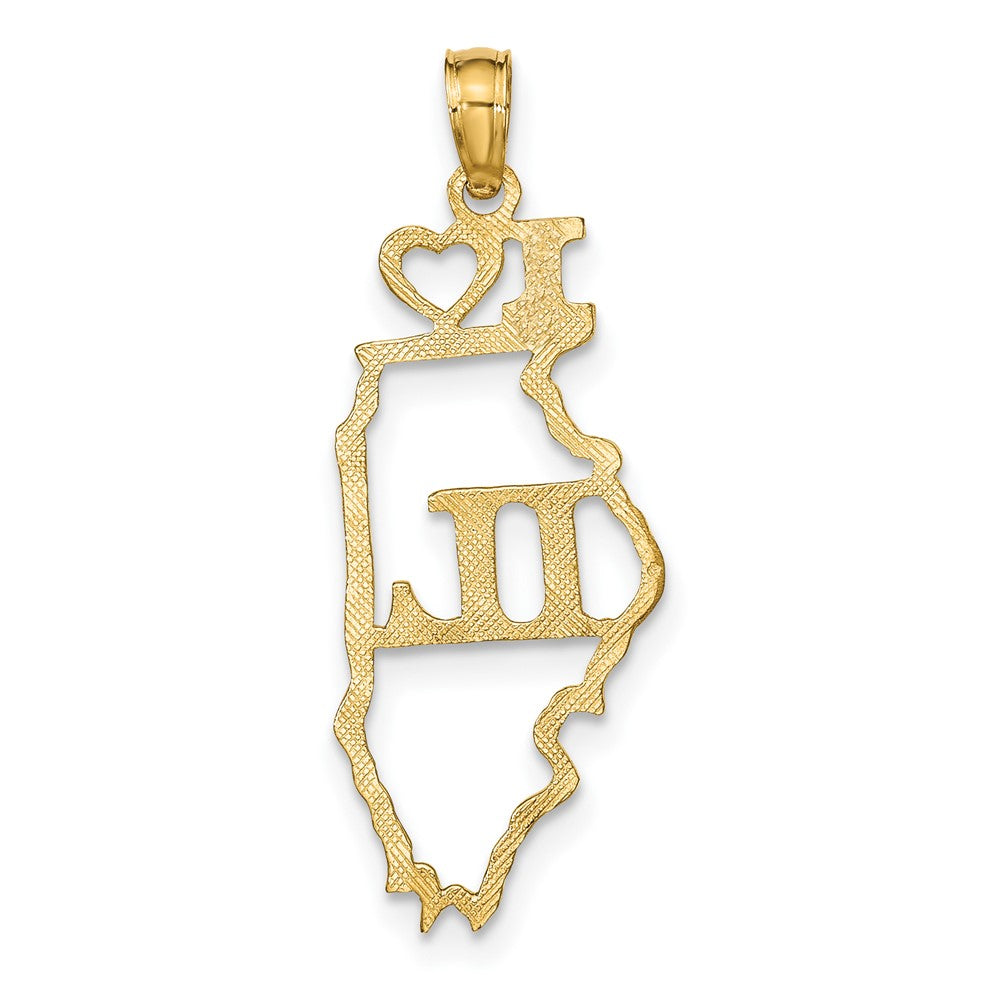 10K Gelbgold 10K Massiv Illinois State Anhänger