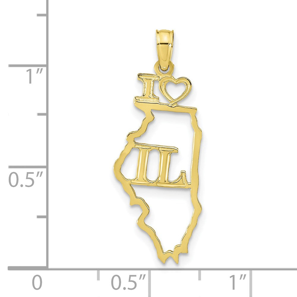 10K Gelbgold 10K Massiv Illinois State Anhänger