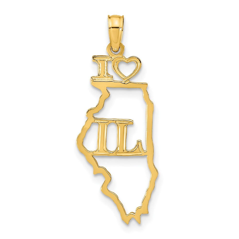 10K Gelbgold 10K Massiv Illinois State Anhänger