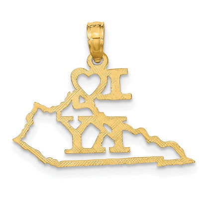10K Gelbgold 10K Massiv Kentucky State Anhänger