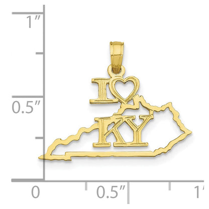 10K Gelbgold 10K Massiv Kentucky State Anhänger