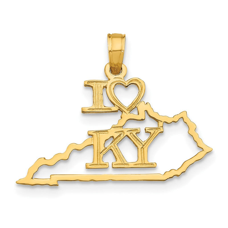 10K Gelbgold 10K Massiv Kentucky State Anhänger