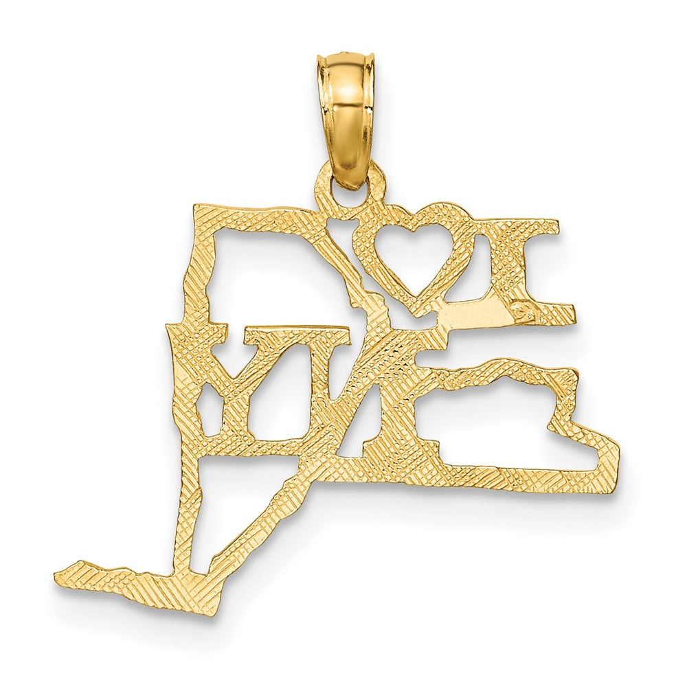 10K Gelbgold 10K Massiv New York State Anhänger