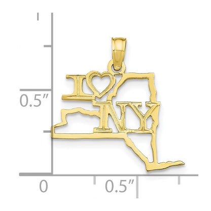10K Gelbgold 10K Massiv New York State Anhänger