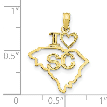10K Gelbgold 10K Massiv South Carolina State Anhänger