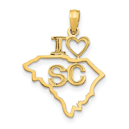 10K Gelbgold 10K Massiv South Carolina State Anhänger