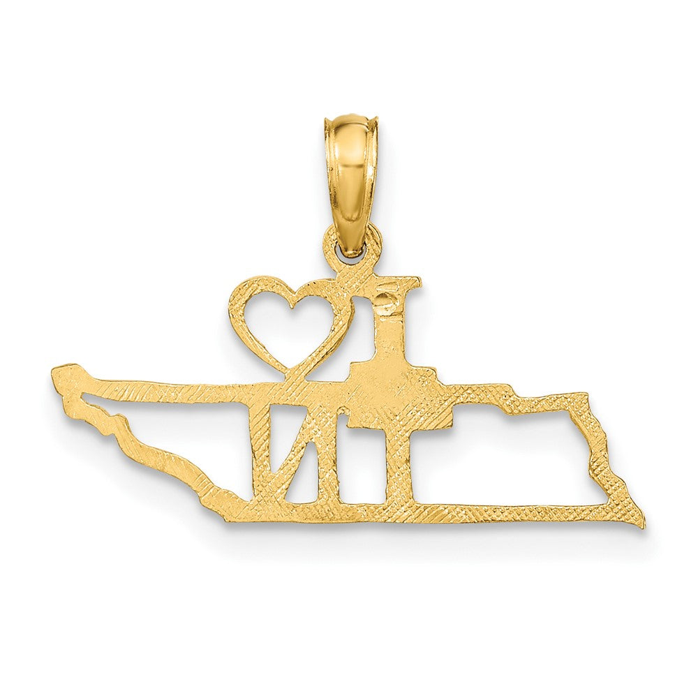 10K Gelbgold 10K Massiv Tennessee State Anhänger
