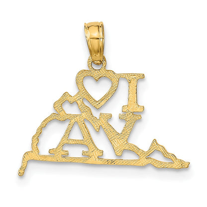 10K Gelbgold 10K Massiv Virginia State Anhänger