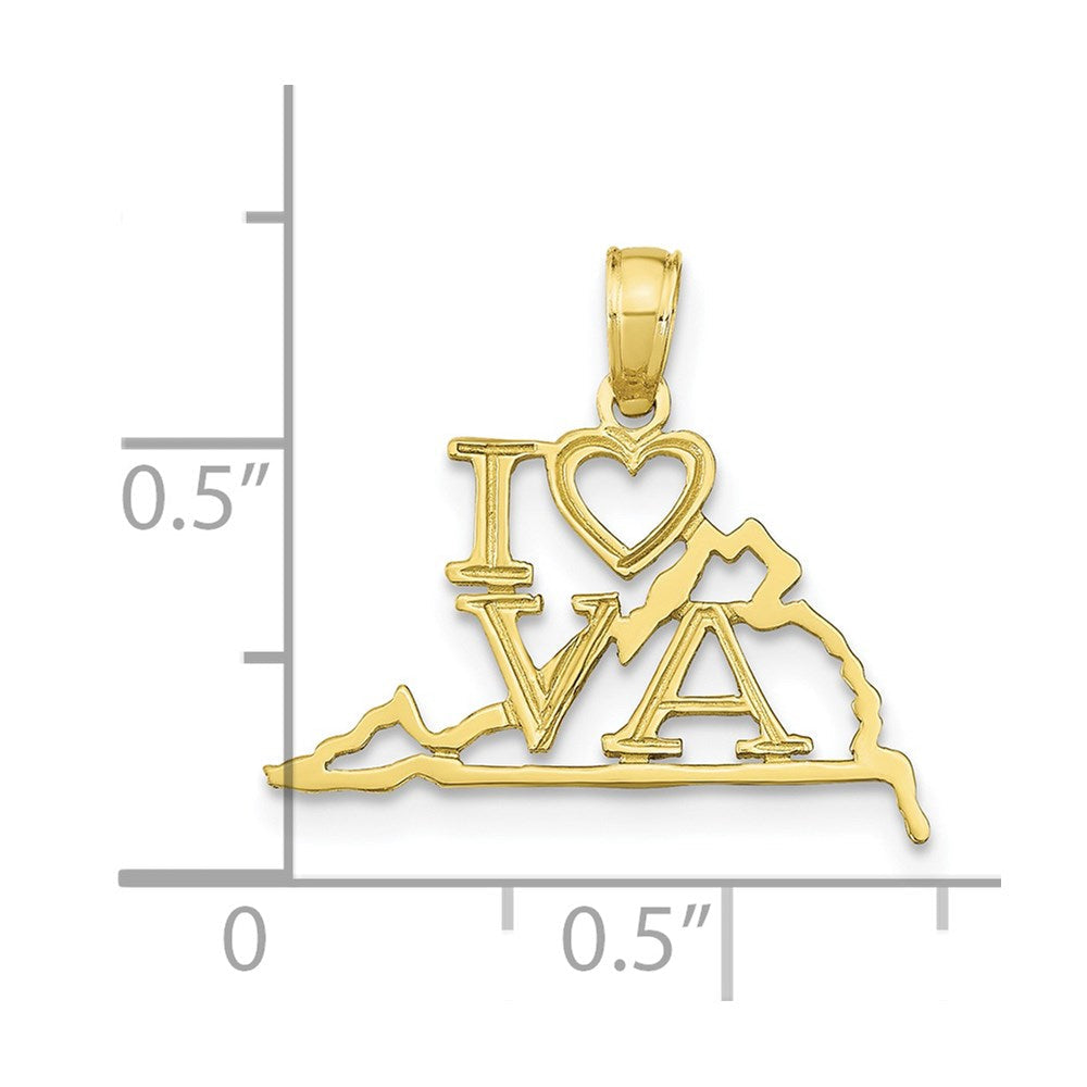 10K Gelbgold 10K Massiv Virginia State Anhänger