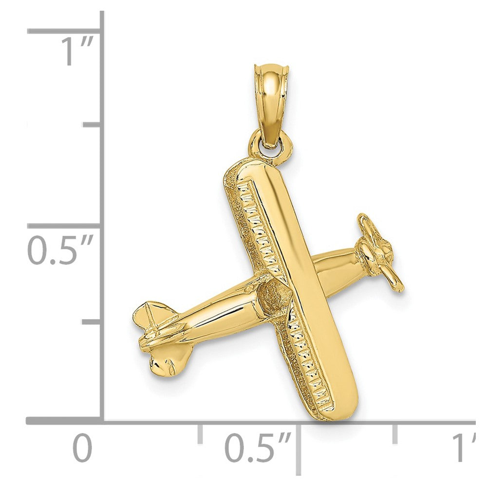 10K Gelbgold 3-d Bi-plane Charm