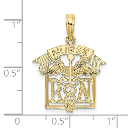 10K Gelbgold Registered Krankenschwester Charm