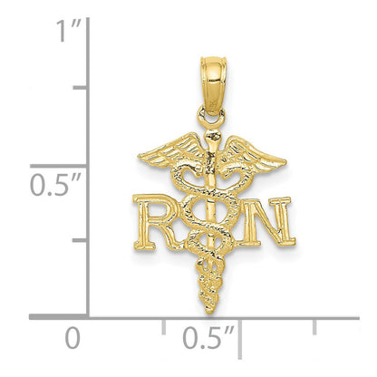 10K Gelbgold 10K Rn Caduceus Anhänger