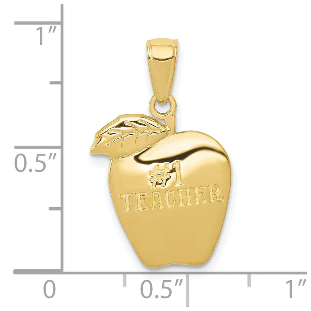 10K Gelbgold #1 Lehrer Apple Anhänger