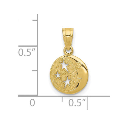 10K Gelbgold Mond & Sterne Anhänger