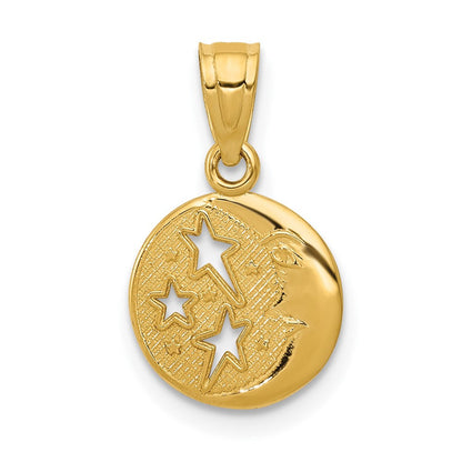 10K Gelbgold Mond & Sterne Anhänger