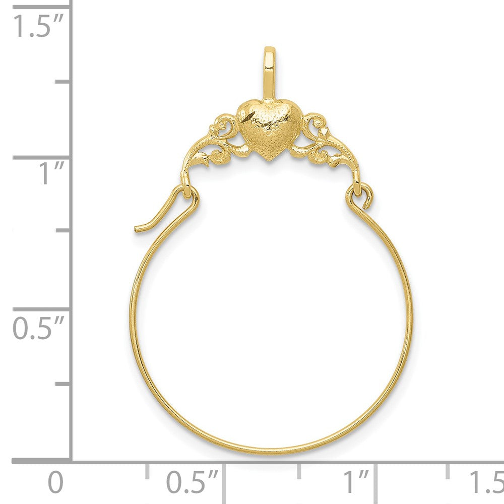 10K Gelbgold Poliert Herz Charm Halter