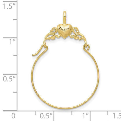 10K Gelbgold Poliert Herz Charm Halter