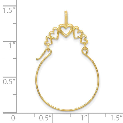 10K Gelbgold Poliert 5-heart Charm Halter