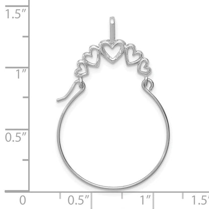 10K Weißgold Poliert 5-heart Charm Halter