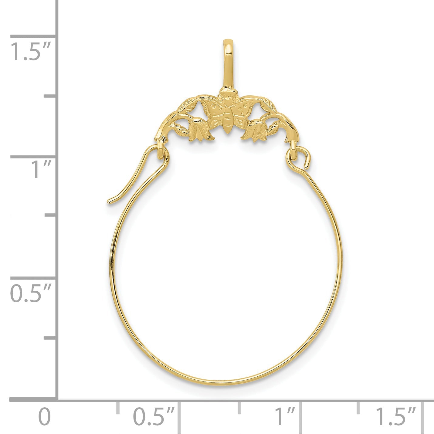 10K Gelbgold Poliert Butterflies Charm Halter