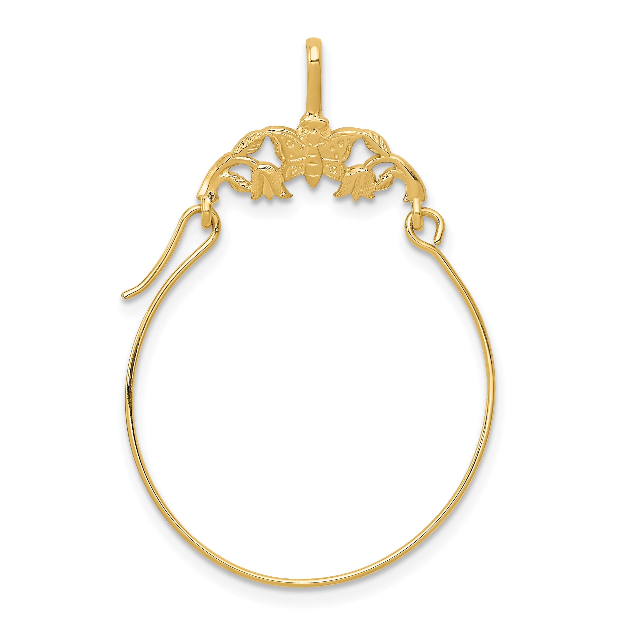 10K Gelbgold Poliert Butterflies Charm Halter