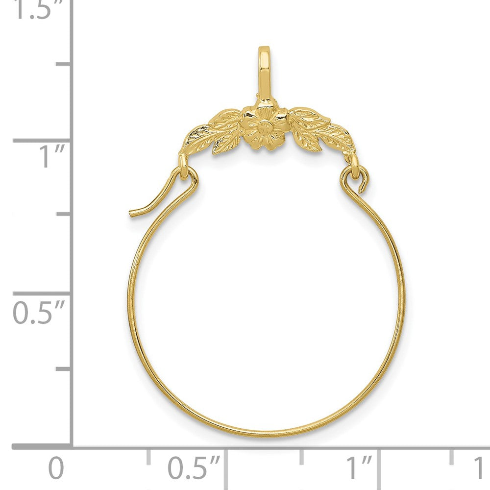 10K Gelbgold Poliert Blumen Charm Halter