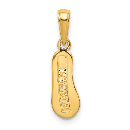 10K Gelbgold 10K 3-d Hawaii Flip-flop Anhänger