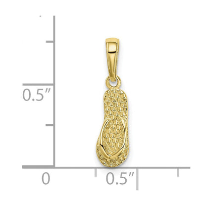 10K Gelbgold 10K 3-d Hawaii Flip-flop Anhänger