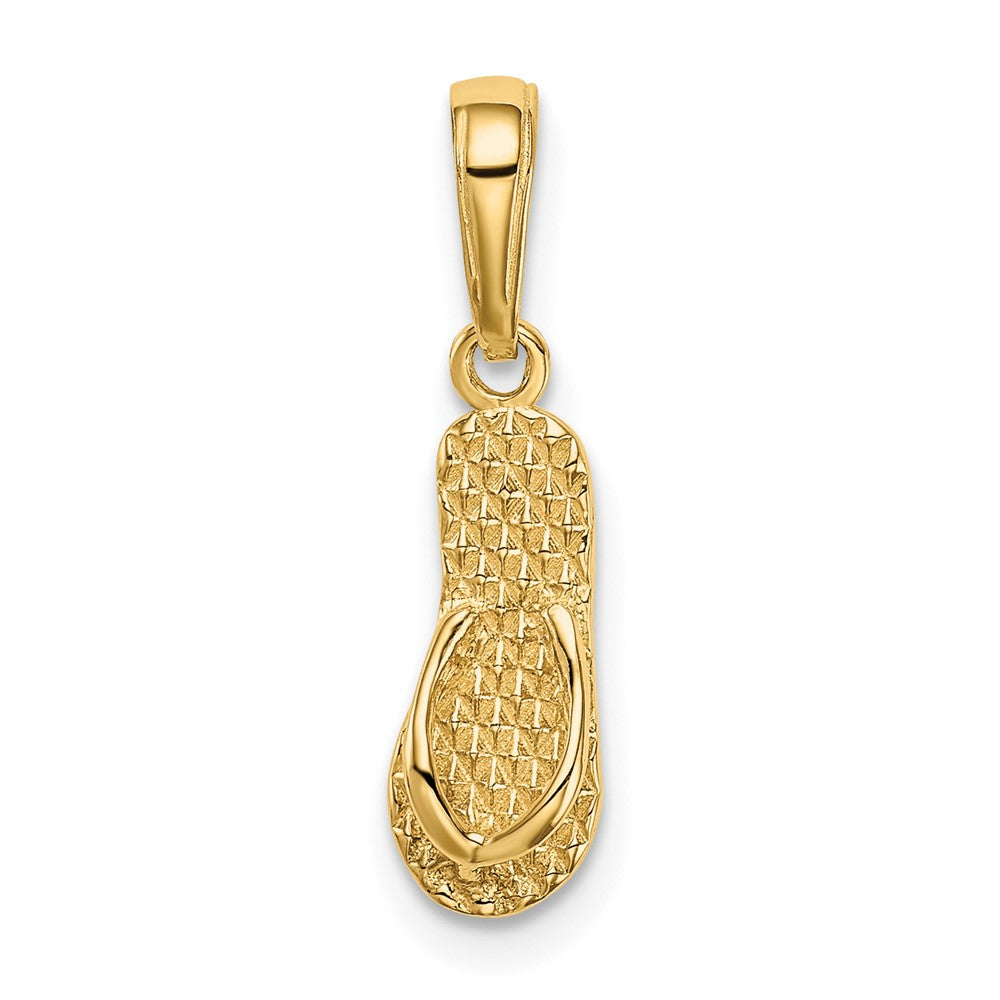 10K Gelbgold 10K 3-d Hawaii Flip-flop Anhänger