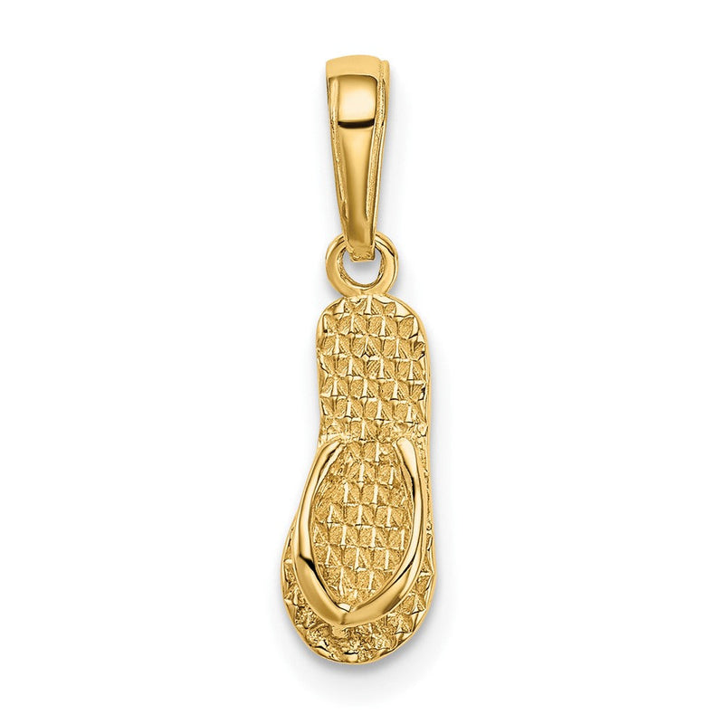 10K Gelbgold 10K 3-d Hawaii Flip-flop Anhänger