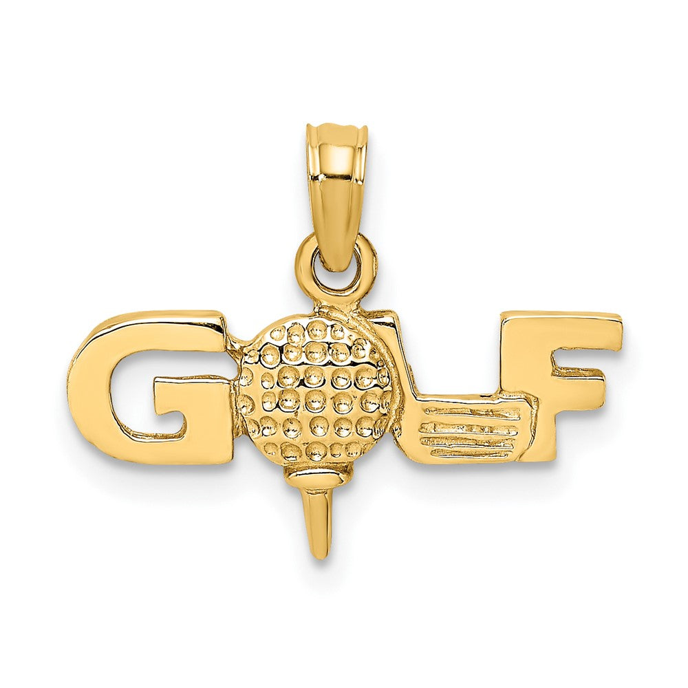 10K Gelbgold 10K Massiv Poliert Golf Anhänger