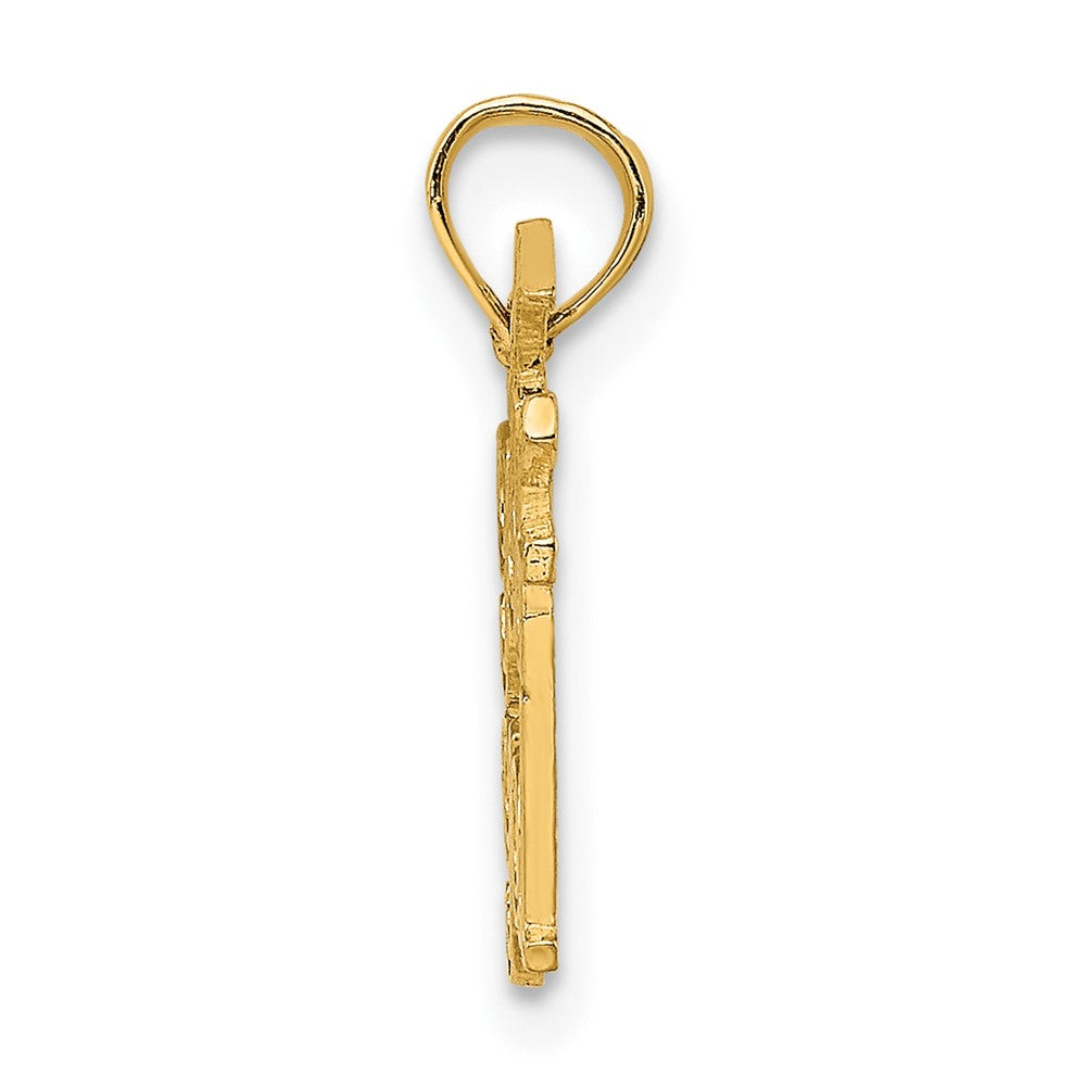 10K Gelbgold 10K Massiv Poliert Golf Gal Charm