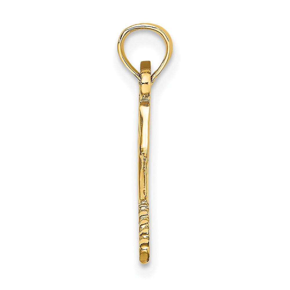 10K Gelbgold 10K Massiv Poliert 3-d Tennis Schläger Charm