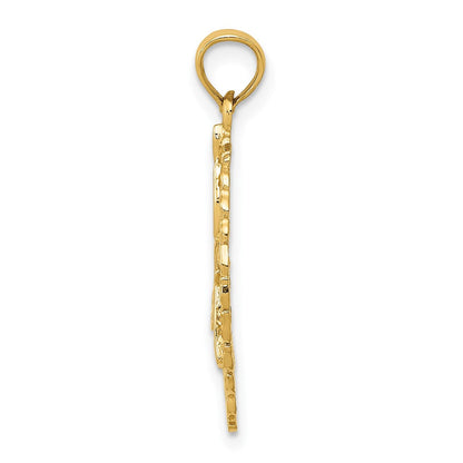 10K Gelbgold 10K Massiv Poliert Framed Gymnast Anhänger