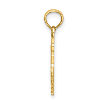 10K Gelbgold Massiv Poliert Gymnast Charm