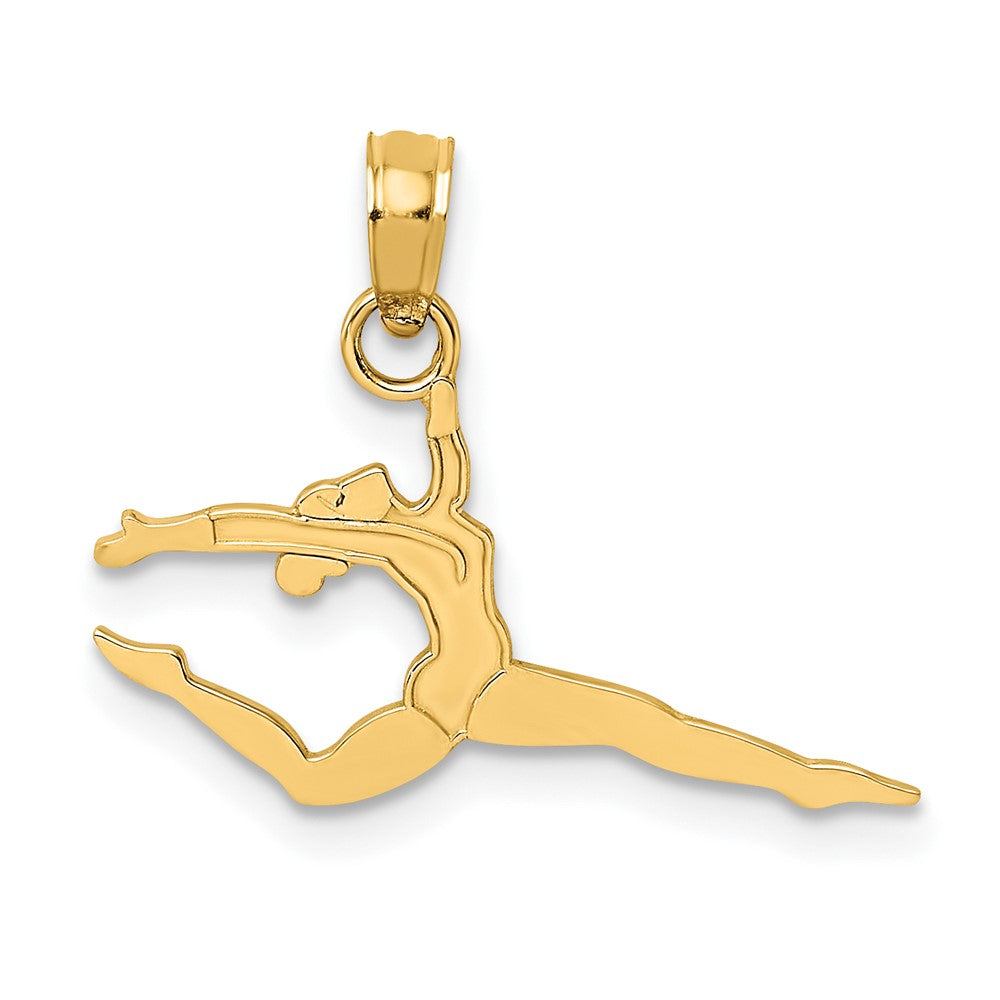 10K Gelbgold Massiv Poliert Gymnast Charm