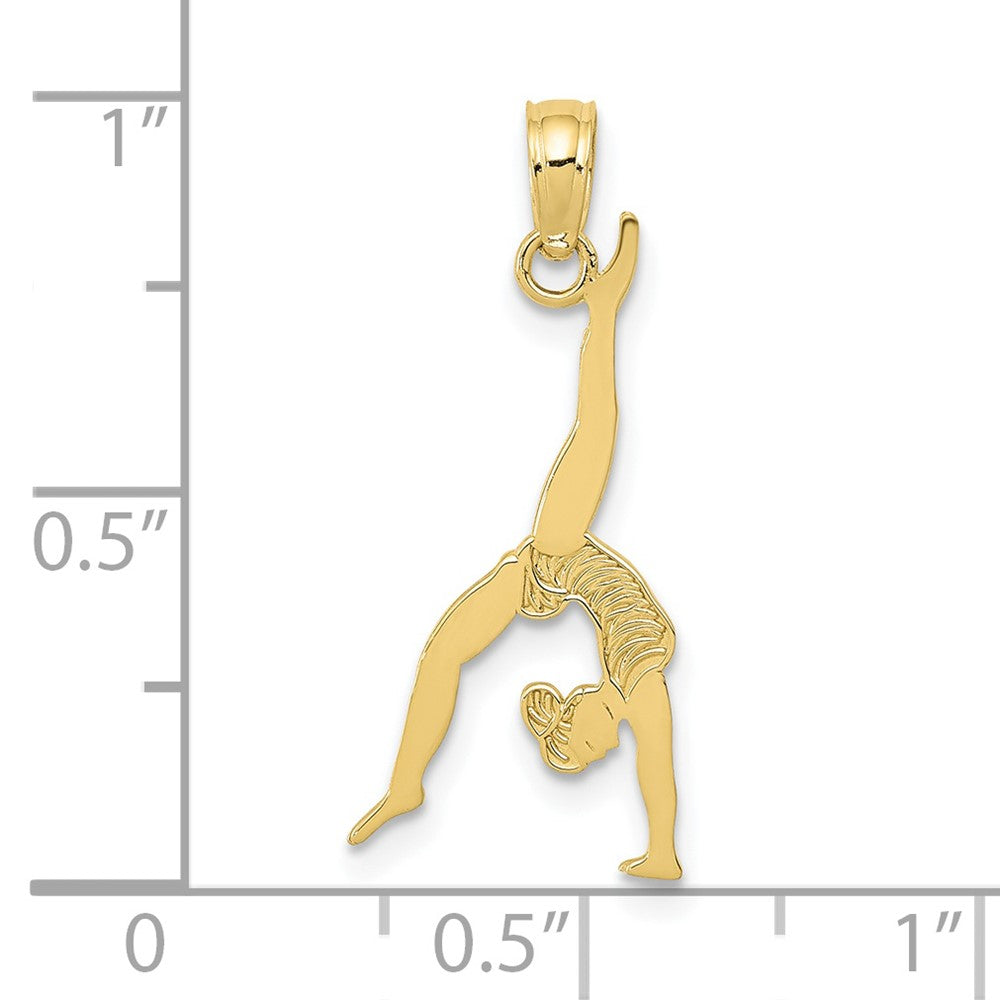 10K Gelbgold 10K Massiv Poliert Gymnast Anhänger