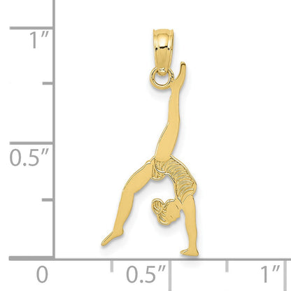 10K Gelbgold 10K Massiv Poliert Gymnast Anhänger