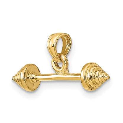 10K Gelbgold 10K Massiv Poliert 3-d Dumbbell Charm