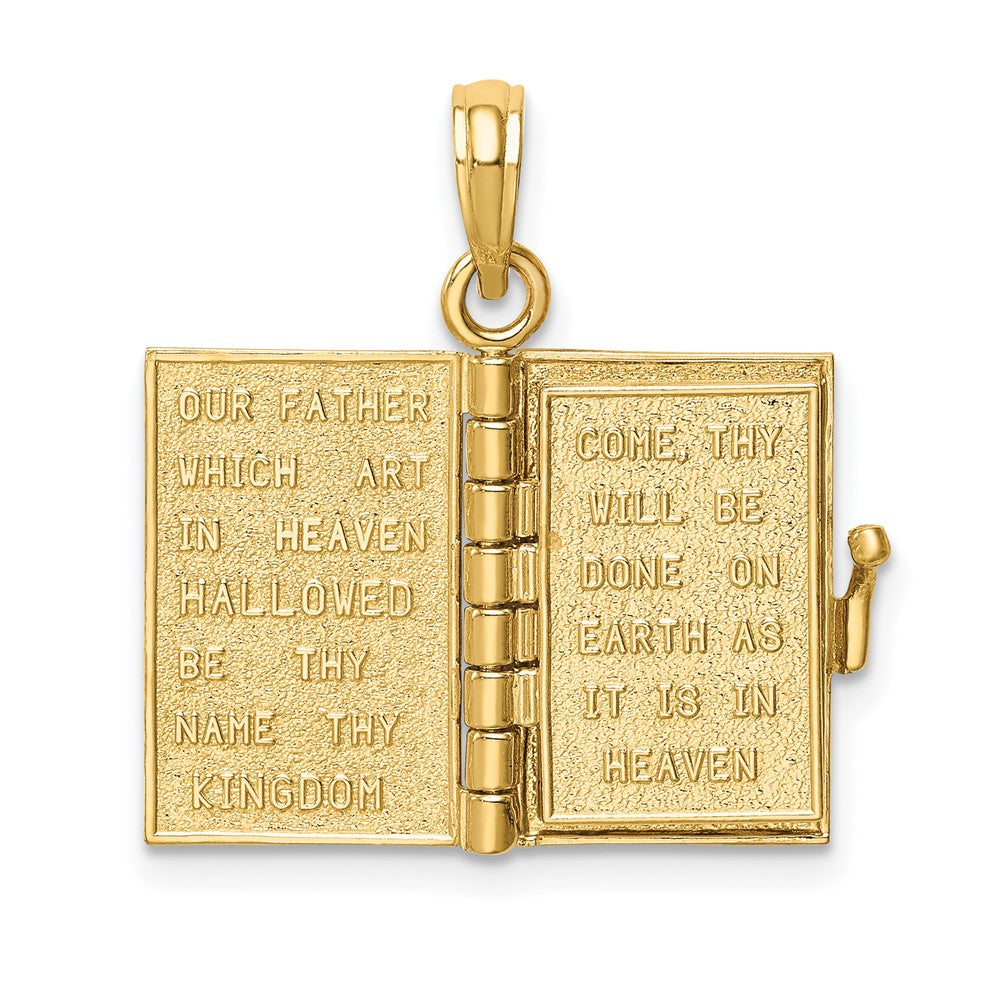 10K Gelbgold 10K 3d Lords Gebet Bible Anhänger