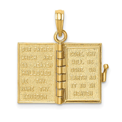 10K Gelbgold 10K 3d Lords Gebet Bible Anhänger