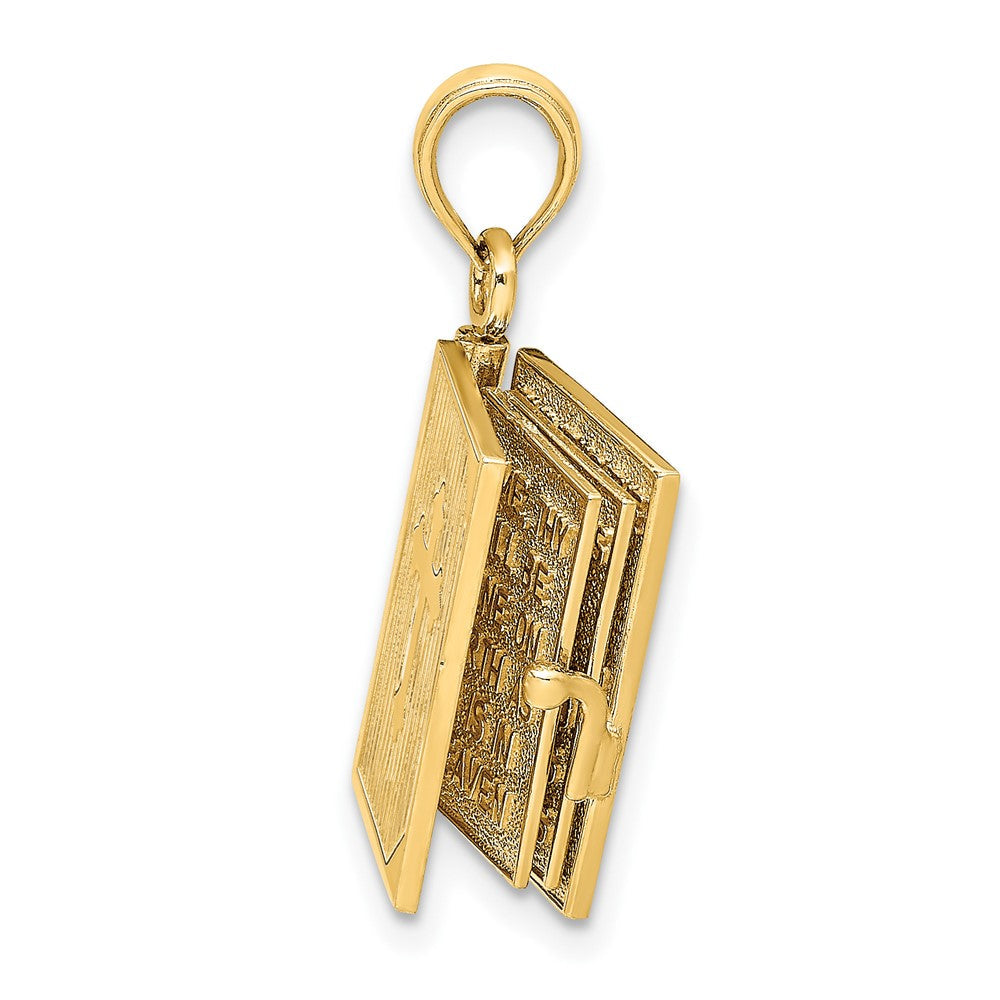 10K Gelbgold 10K 3d Lords Gebet Bible Anhänger